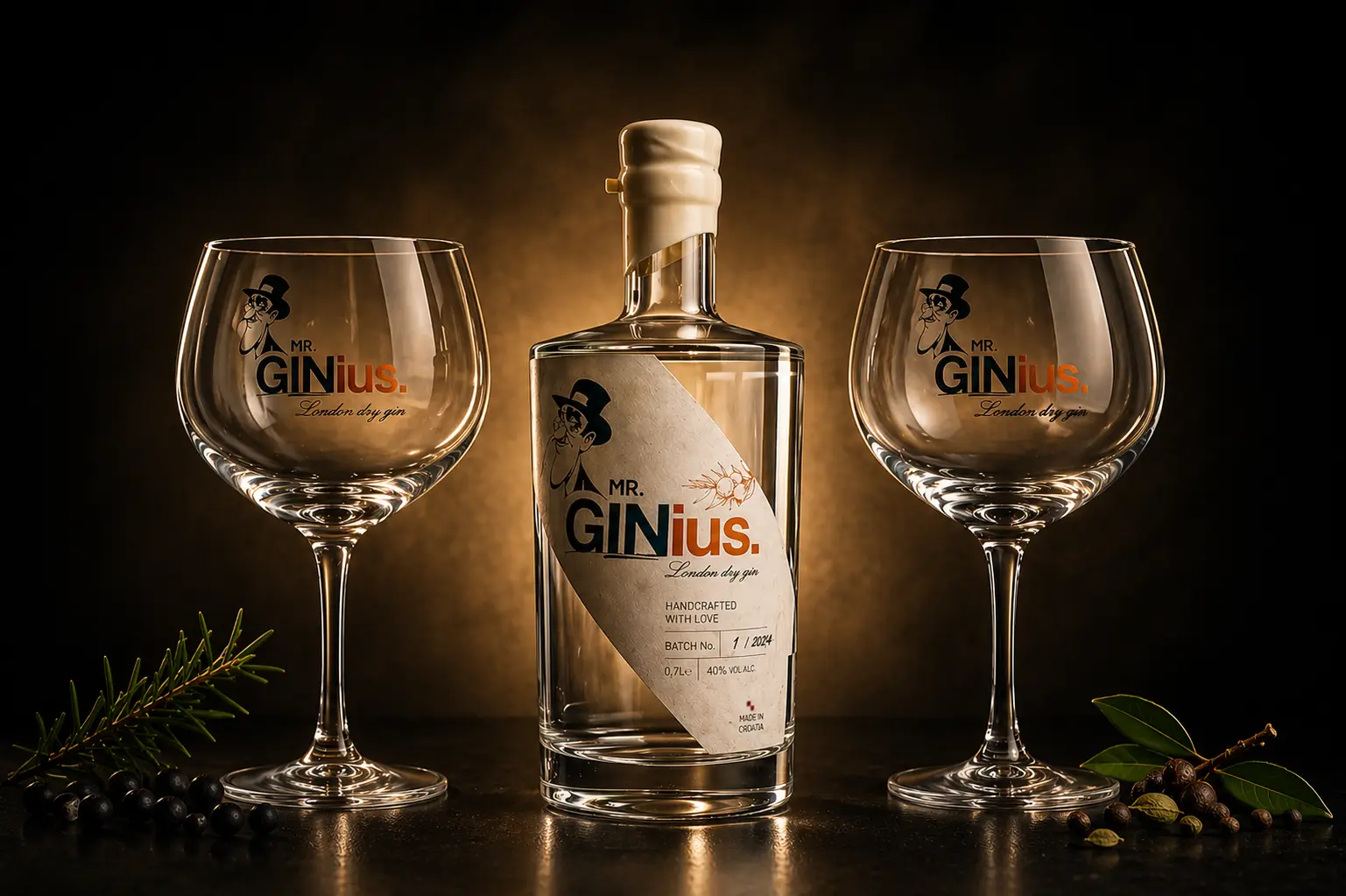Mr.GINius – Poklon koji ostaje zapamćen (gin + 2 čaše)